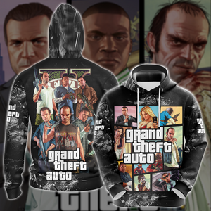 Grand Theft Auto 5 Video Game 3D All Over Printed T-shirt Tank Top Zip Hoodie Pullover Hoodie Hawaiian Shirt Beach Shorts Joggers Hoodie S 