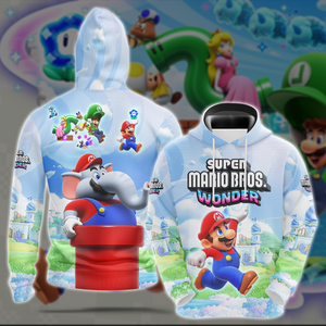 Super Mario Bros. Wonder Video Game All Over Printed T-shirt Tank Top Zip Hoodie Pullover Hoodie Hawaiian Shirt Beach Shorts Joggers Hoodie S 