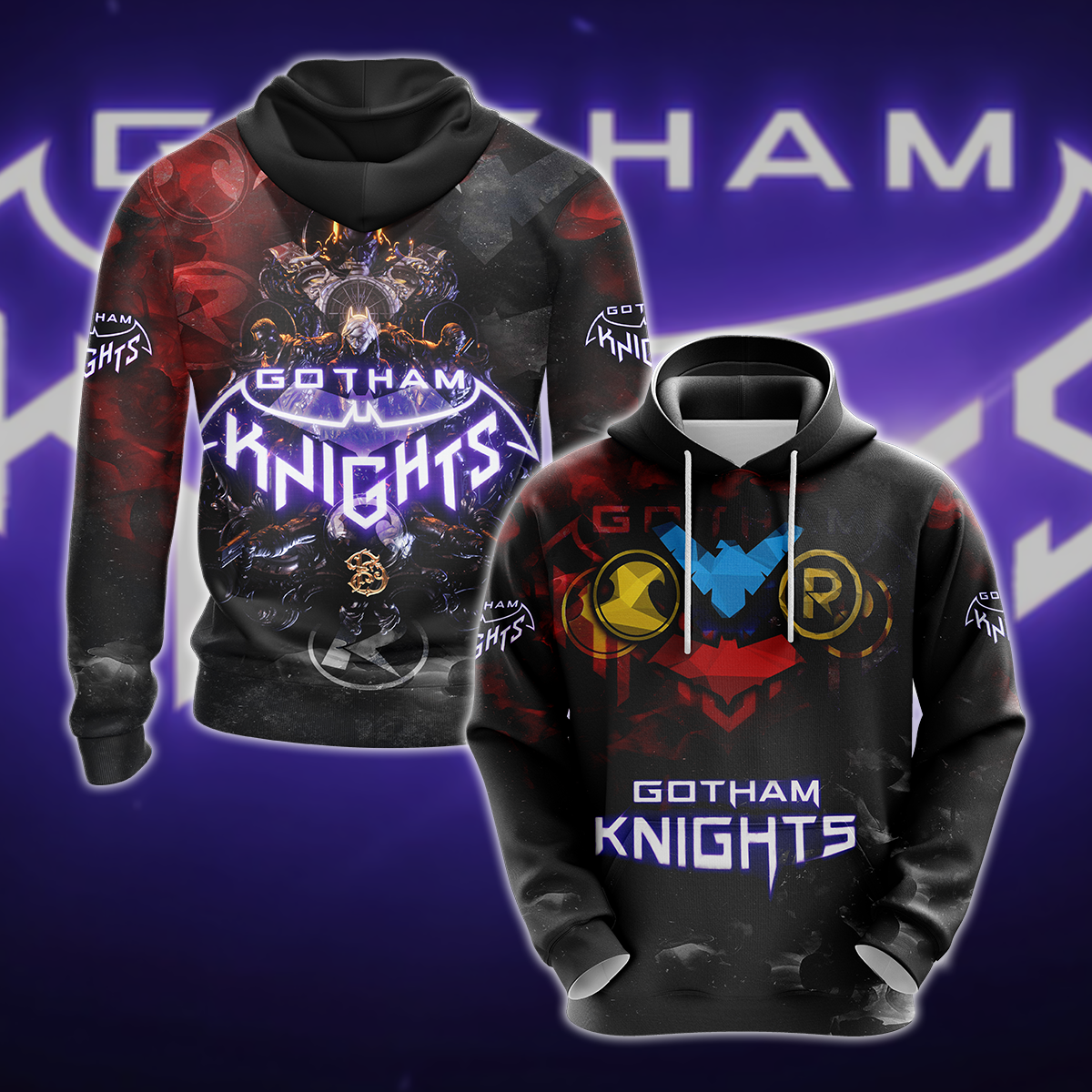 Gotham Knights 3D All Over Print T-shirt Tank Top Zip Hoodie Pullover Hoodie Hawaiian Shirt Beach Shorts Jogger Hoodie S 