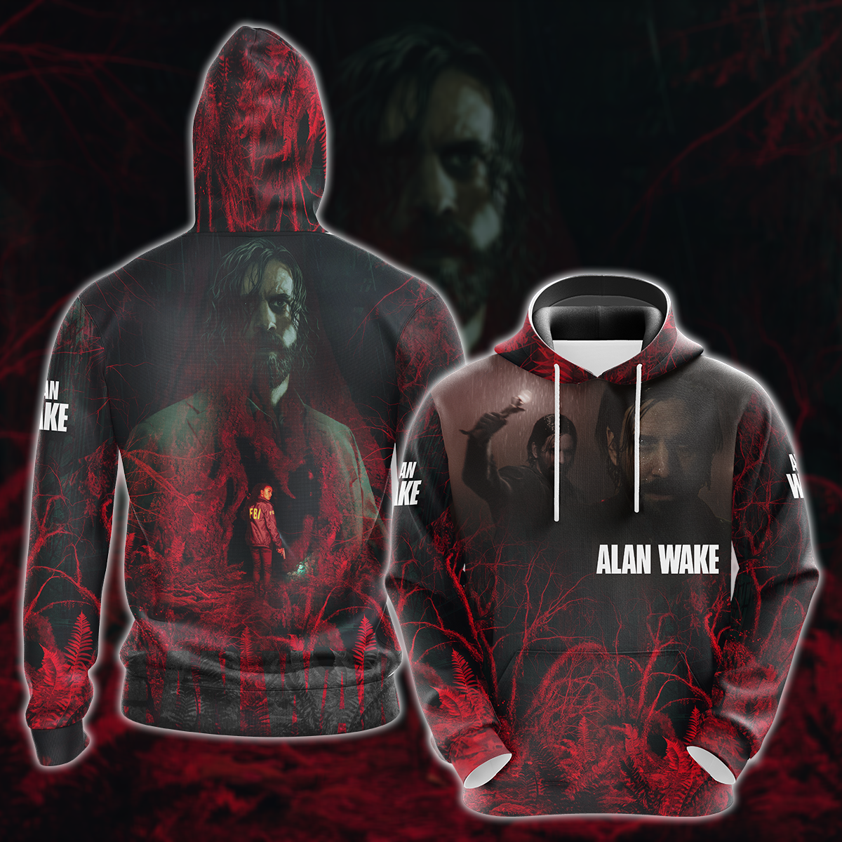 Alan Wake 2 Video Game All Over Printed T-shirt Tank Top Zip Hoodie Pullover Hoodie Hawaiian Shirt Beach Shorts Joggers Hoodie S 