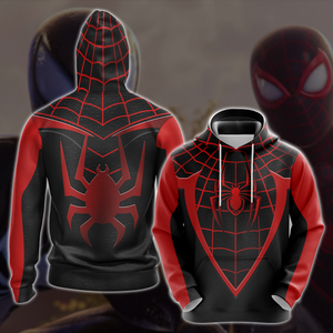 Spider-Man 2 Miles Morales Upgraded Suit Cosplay Video Game All Over Printed T-shirt Tank Top Zip Hoodie Pullover Hoodie Hawaiian Shirt Beach Shorts Joggers Hoodie S 