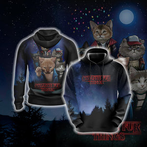 Stranger Things x Cats Unisex 3D T-shirt Hoodie S 