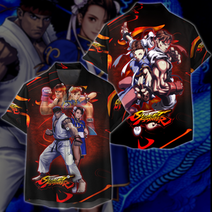 Street Fighter: Ryu & Chun-Li Video Game 3D All Over Printed T-shirt Tank Top Zip Hoodie Pullover Hoodie Hawaiian Shirt Beach Shorts Jogger Hawaiian Shirt S 