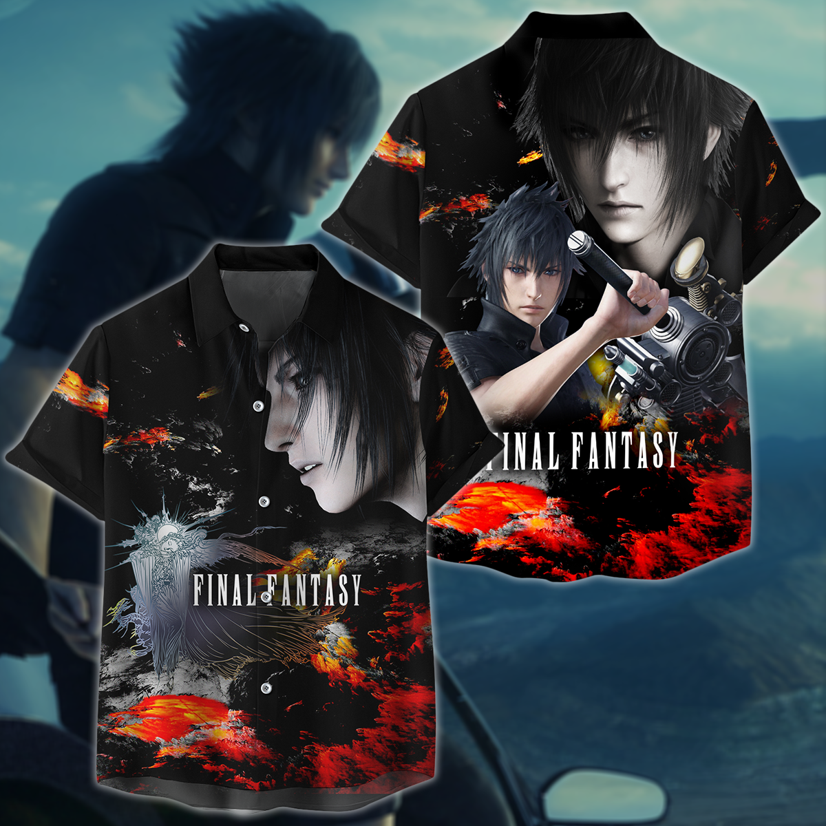 Final Fantasy XV Noctis Video Game 3D All Over Print T-shirt Tank Top Zip Hoodie Pullover Hoodie Hawaiian Shirt Beach Shorts Jogger Hawaiian Shirt S 