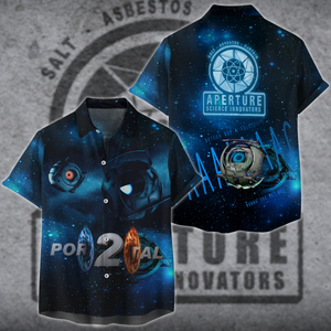 Portal 2 Video Game 3D All Over Print T-shirt Tank Top Zip Hoodie Pullover Hoodie Hawaiian Shirt Beach Shorts Jogger Hawaiian Shirt S 