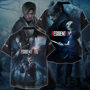 Resident Evil 4 Leon Kennedy Video Game 3D All Over Printed T-shirt Tank Top Zip Hoodie Pullover Hoodie Hawaiian Shirt Beach Shorts Jogger Hawaiian Shirt S 