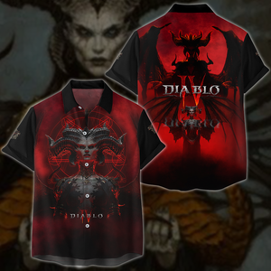 Diablo IV Lilith Video Game 3D All Over Printed T-shirt Tank Top Zip Hoodie Pullover Hoodie Hawaiian Shirt Beach Shorts Jogger Hawaiian Shirt S 