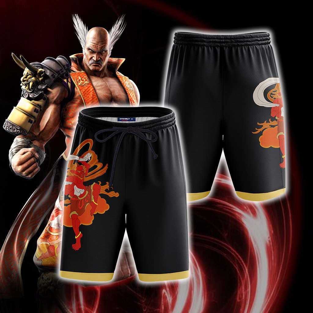 Tekken Heihachi Mishima Cosplay Beach Shorts S  
