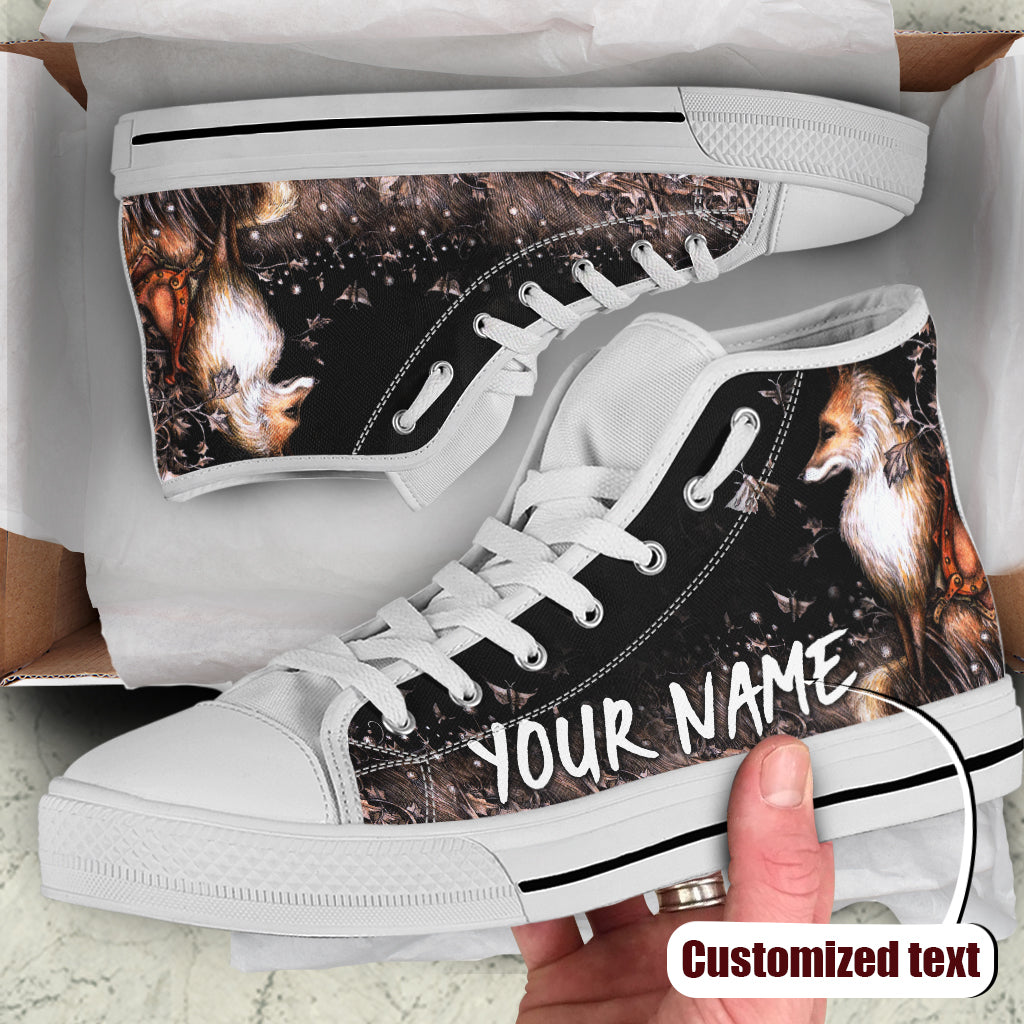 Aesthetic Fox-Customized High Top Shoes Men SIZE 36 