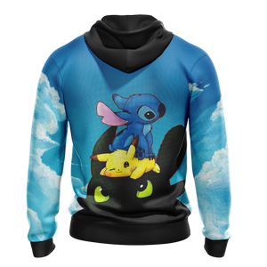 Stitch - Pokemon - How to train your dragon Unisex 3D T-shirt   