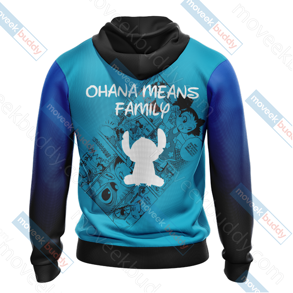 Stitch - Ohana Means Family Unisex 3D T-shirt   