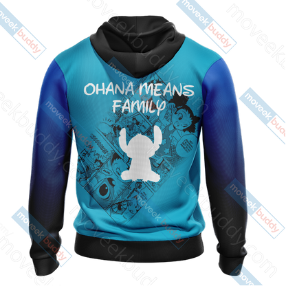 Stitch - Ohana Means Family Unisex 3D T-shirt   