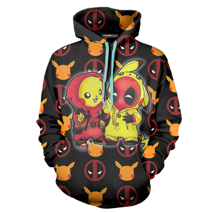 PikaPool Deadpool And Pikachu Unisex 3D T-shirt   