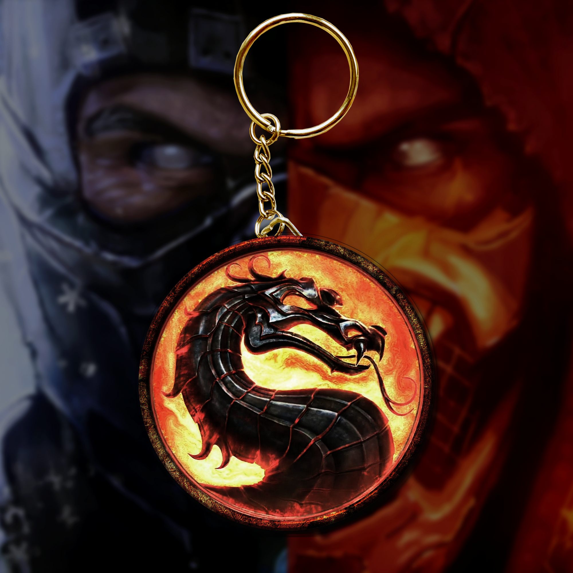 Mortal Kombat Keychain Video Game Keychains Acrylic Plastic  