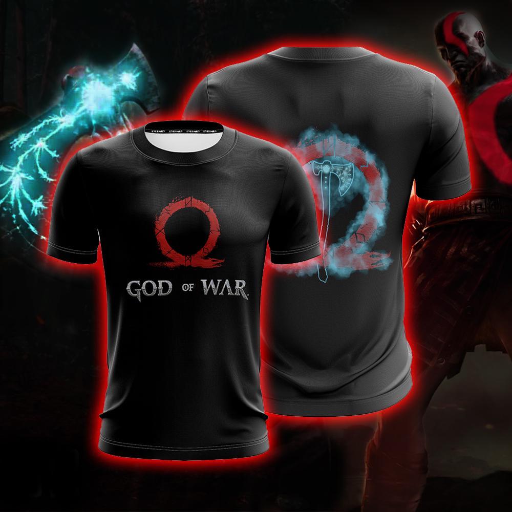 Kratos's Axe Omega Symbol God Of War Unisex 3D T-shirt S  