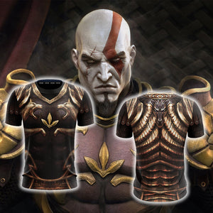 God Of War 2 Kratos Armor Cosplay Unisex 3D T-shirt US/EU S (ASIAN L)  