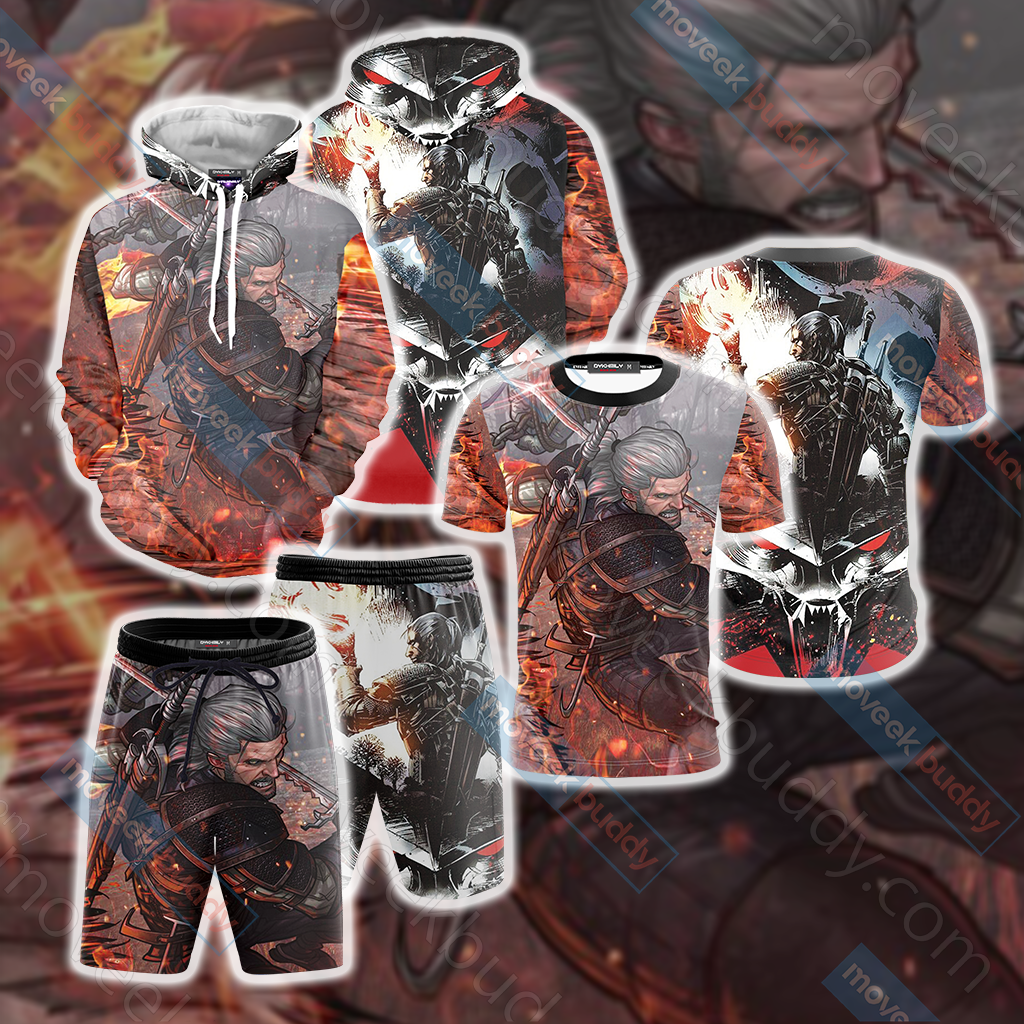 The Witcher 3 Wild Hunt Geralt 3D Beach Shorts   