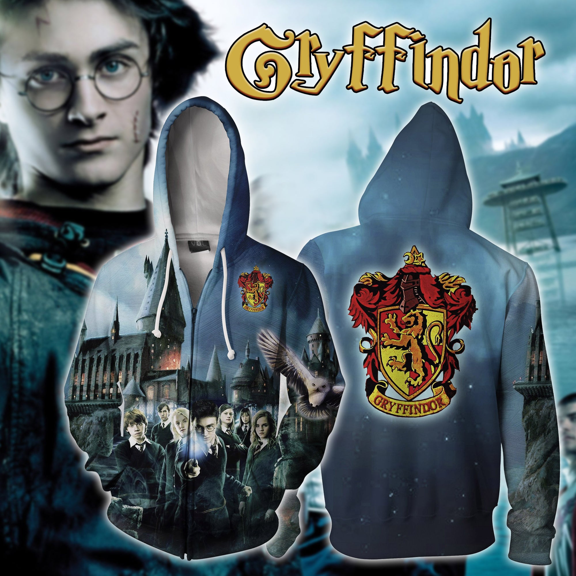 Gryffindor Harry Potter Zip Up Hoodie S  