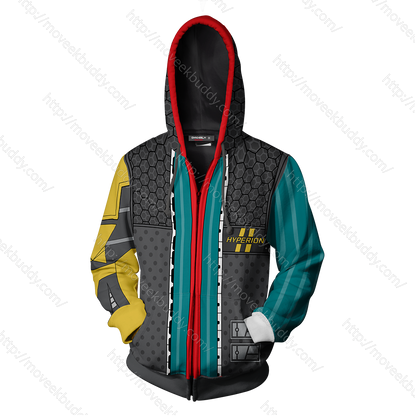 Borderlands Rhys Cosplay Zip Up Hoodie Jacket   