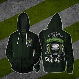 I Don't Give A SlytherShit Harry Potter 3D Zip Up Hoodie XXS  