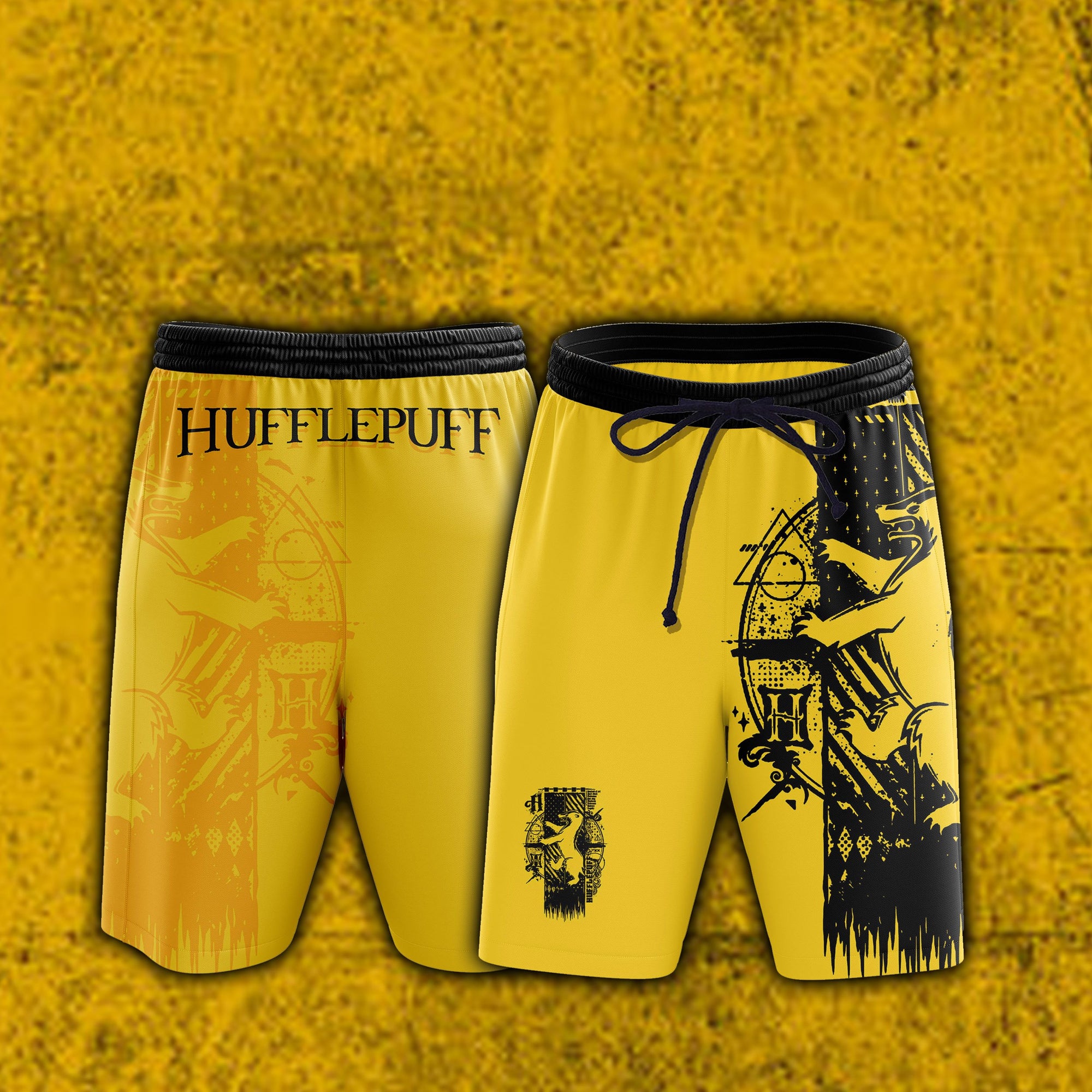 Quidditch Hufflepuff Harry Potter Beach Shorts S  