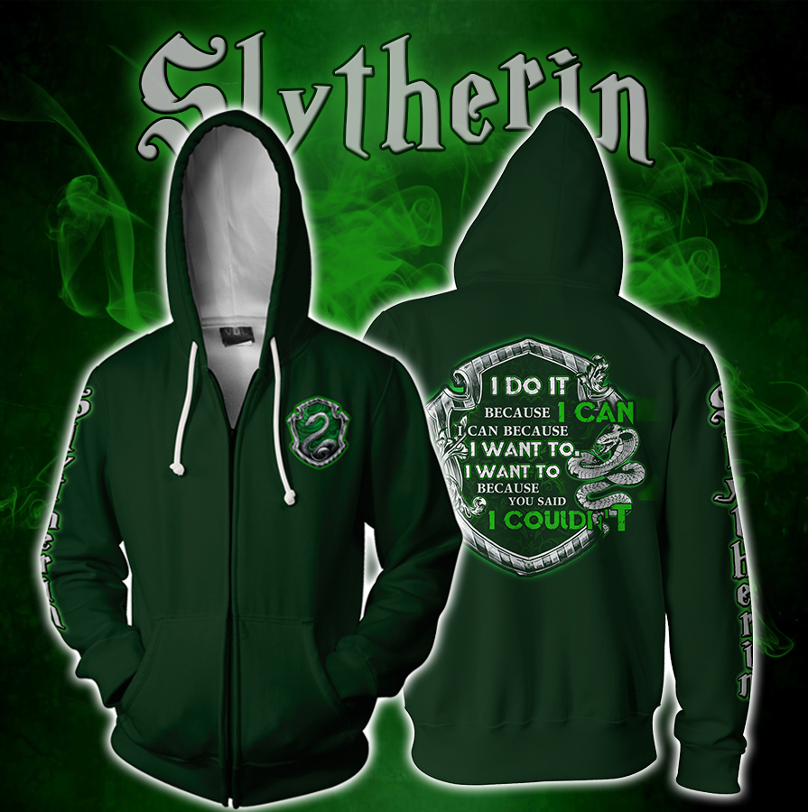 Slytherin Harry Potter Zip Up Hoodie XS  