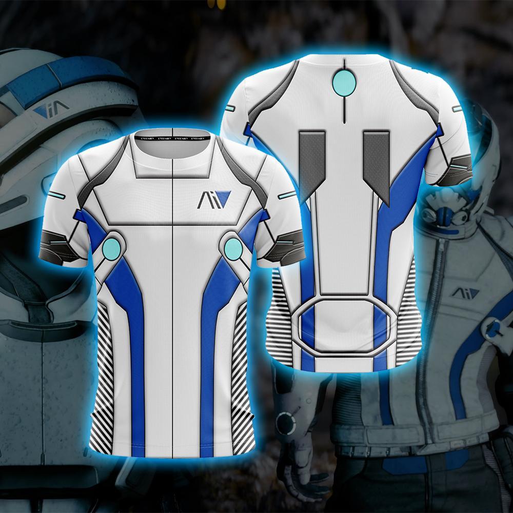 Mass Effect Liam Kosta Cosplay Unisex 3D T-shirt S  