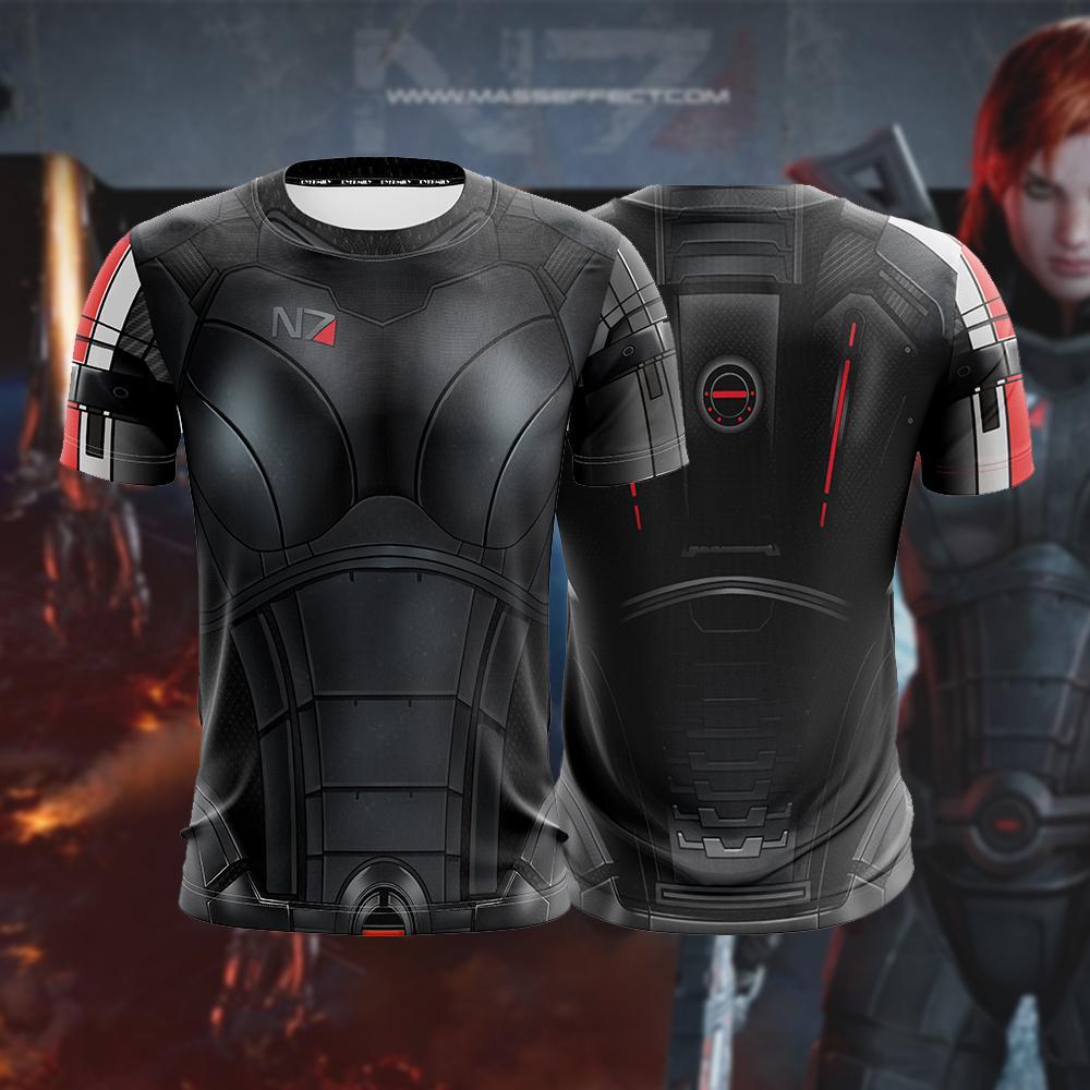 N7 Women Suit Mass Effect 3 Unisex 3D T-shirt S  