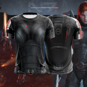 N7 Women Suit Mass Effect 3 Unisex 3D T-shirt US/EU S (ASIAN L)  