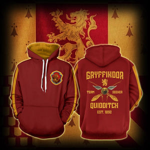 Gryffindor Quidditch Team Est 1092 Harry Potter Unisex 3D T-shirt Hoodie S 