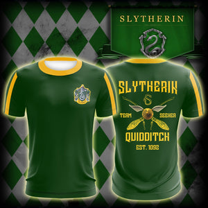 Slytherin Quidditch Team Harry Potter Unisex 3D T-shirt T-shirt S 