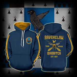 Ravenclaw Quidditch Team Est 1092 Harry Potter Unisex 3D T-shirt Hoodie S 