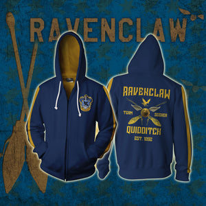 Ravenclaw Quidditch Team Harry Potter Unisex 3D T-shirt Zip Hoodie XS 