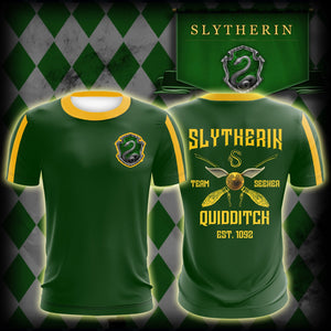 Slytherin Quidditch Team Est 1092 Harry Potter Unisex 3D T-shirt T-shirt S 