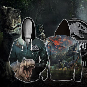 Jurassic World 3D Zip Up Hoodie XS  