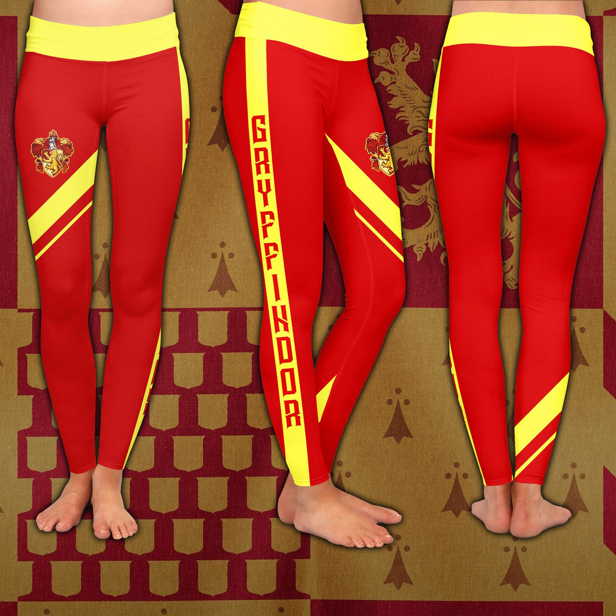 Gryffindor House Harry Potter 3D Leggings MoveekBuddyShop