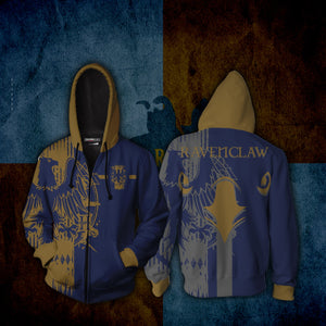 Quidditch Ravenclaw Harry Potter New Look Unisex 3D T-shirt Zip Hoodie S 