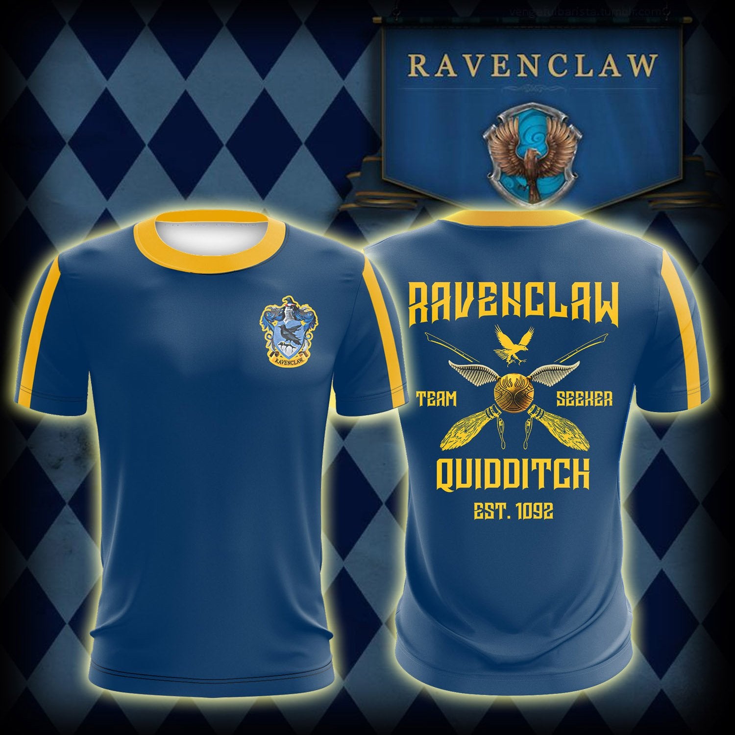 Ravenclaw Quidditch Team Harry Potter Unisex 3D T-shirt   