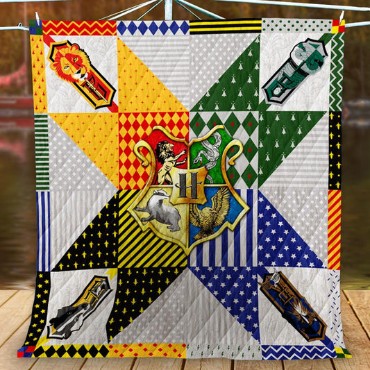 Hogwarts House Logo Harry Potter 3D Quilt Blanket   