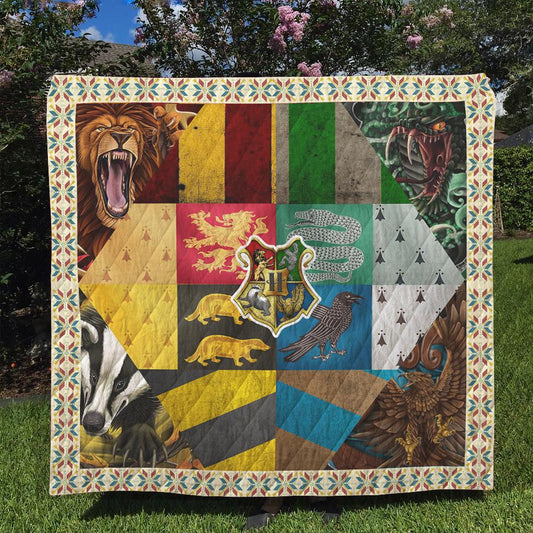 Hogwarts Logo Harry Potter 3D Quilt Blanket   