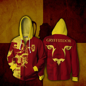 Quidditch Gryffindor Harry Potter Unisex 3D T-shirt Zip Hoodie XS 