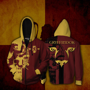 Quidditch Gryffindor Harry Potter New Look Unisex 3D T-shirt Zip Hoodie S 