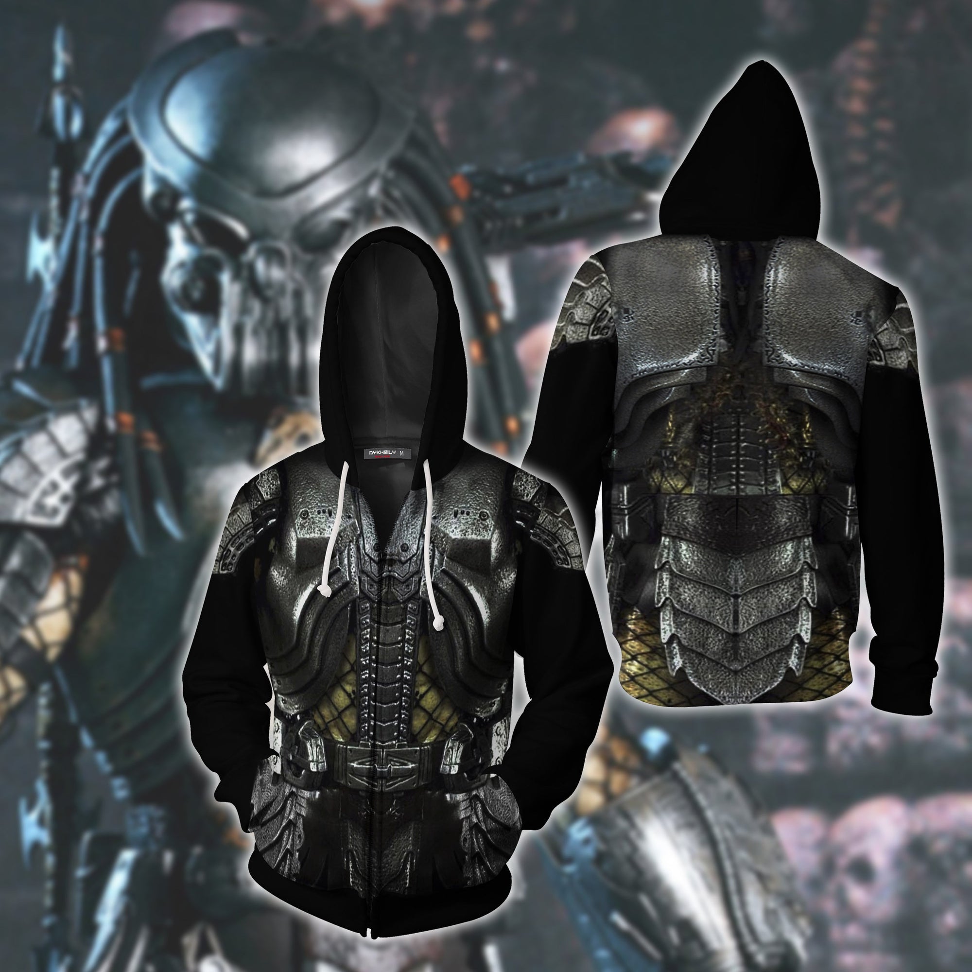 Predator Cosplay Zip Up Hoodie Jacket XS  