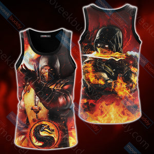 Mortal Kombat Scorpion New Look Unisex 3D T-shirt Tank Top S 