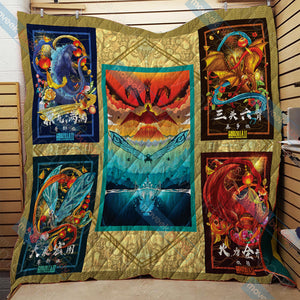 Godzilla : King of The Monsters 3D Quilt Blanket   