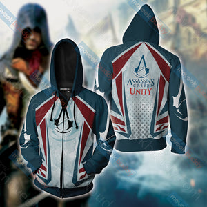 Assassin's Creed Unity Unisex 3D T-shirt Zip Hoodie XS 