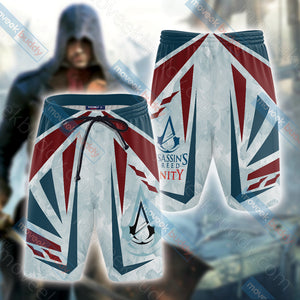 Assassin's Creed Unity Unisex 3D T-shirt Beach Shorts S 