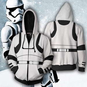 Star Wars Stormtrooper Cosplay Zip Up Hoodie Jacket US/EU XXS (ASIAN S)  
