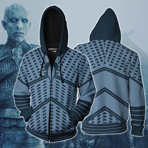Game Of Thrones Night King Cosplay Zip Up Hoodie Jacket US/EU XXS (ASIAN S)  