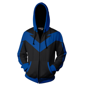 Nightwing Cosplay Zip Up Hoodie Jacket   